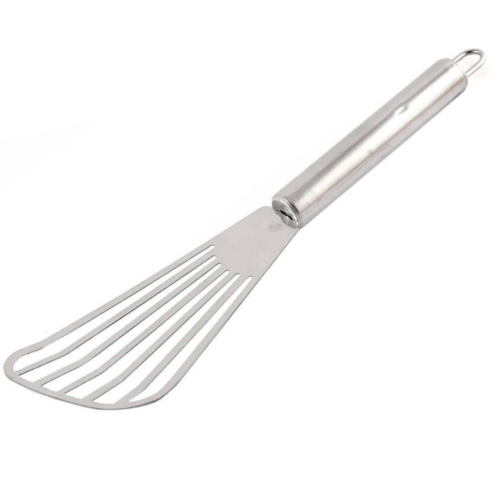 Stainless Steel Slotted Kitchen Spatula Barbecue Turner Shovel Silver Tone
